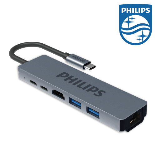 PHILIPS SWV6116G / USB C to HDMI+USB*2+PD+RJ45,6 IN 1R.FOINT MALL